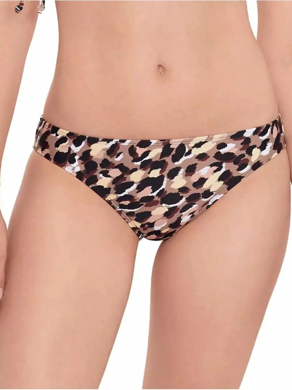 Salt + Cove Leopard Print One-Piece Accent Bikini Bottoms - Brown, Black, Yellow